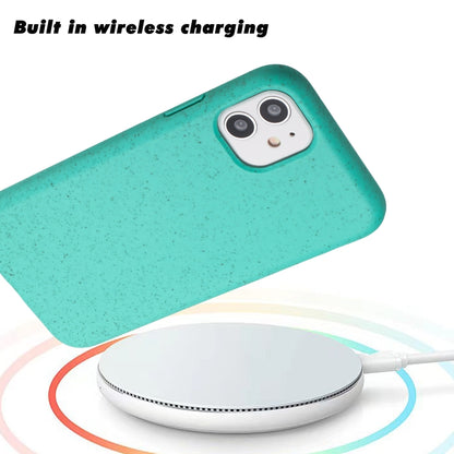 For iPhone 12 Wheat MagSafe Magnetic Straw Material + TPU Phone Case(Green) - iPhone 12 / 12 Pro Cases by PMC Jewellery | Online Shopping South Africa | PMC Jewellery