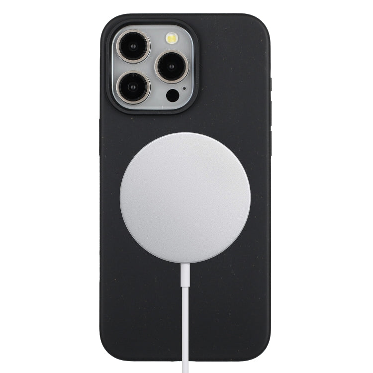 For iPhone 11 Pro Max Wheat MagSafe Magnetic Straw Material + TPU Phone Case(Black) - iPhone 11 Pro Max Cases by PMC TechLife | Online Shopping South Africa | PMC TechLife