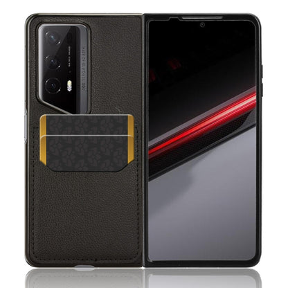 For Honor Magic V2 RSR Porsche Design Litchi Texture Card Slots Back Cover Phone Case(Black) - Honor Cases by PMC Jewellery | Online Shopping South Africa | PMC Jewellery | Buy Now Pay Later Mobicred