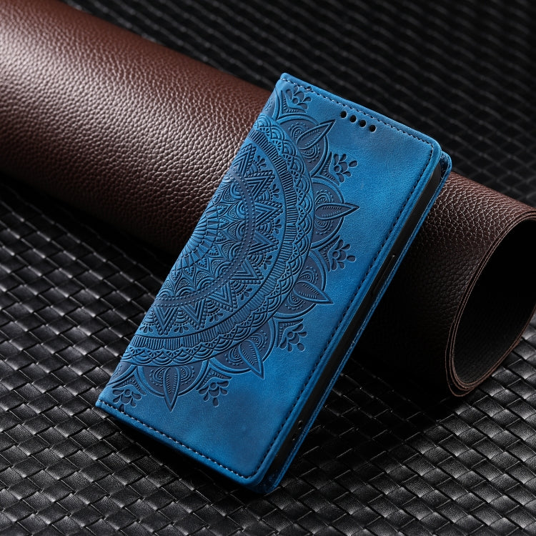 For iPhone 16 Pro Max Totem Embossed Magnetic Leather Phone Case(Blue) - iPhone 16 Pro Max Cases by PMC TechLife | Online Shopping South Africa | PMC TechLife | Buy Now Pay Later Mobicred