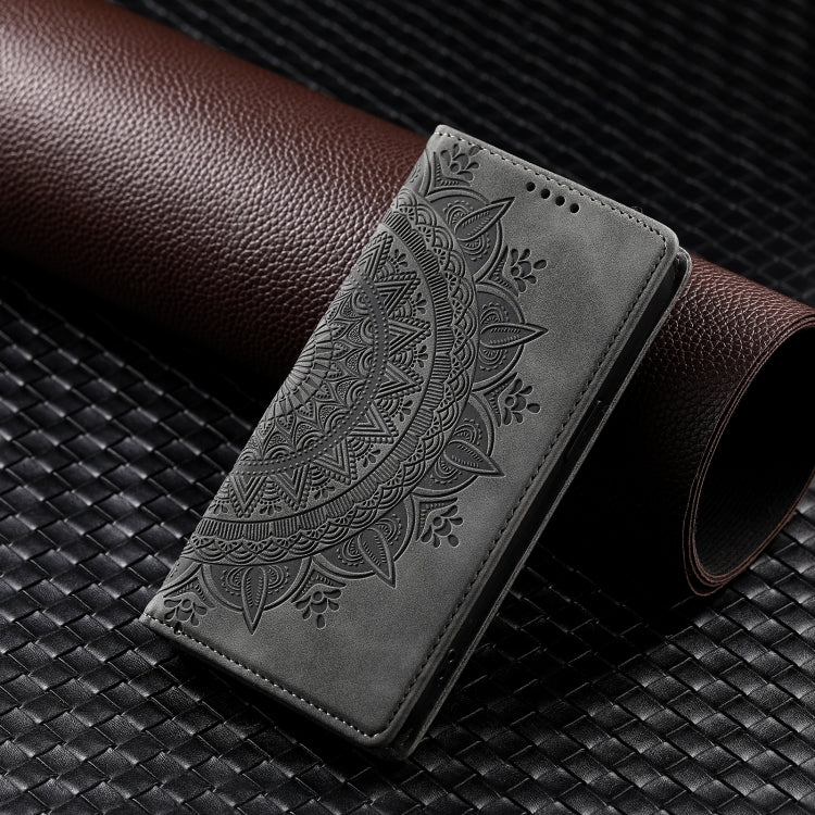For iPhone 16 Pro Max Totem Embossed Magnetic Leather Phone Case(Grey) - free shipping - PMC TechLife - Order now!