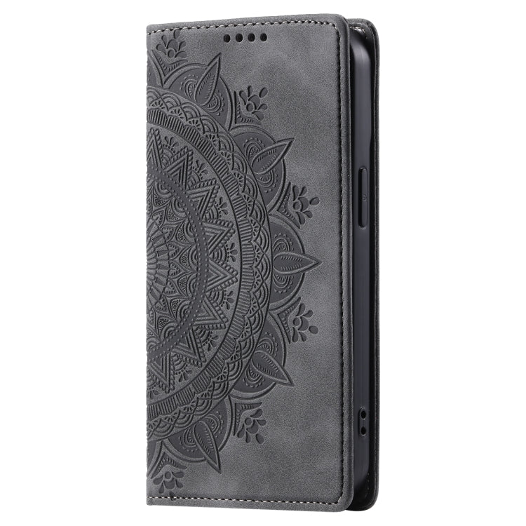 For iPhone 16 Pro Max Totem Embossed Magnetic Leather Phone Case(Grey) - free shipping - PMC TechLife - Order now!