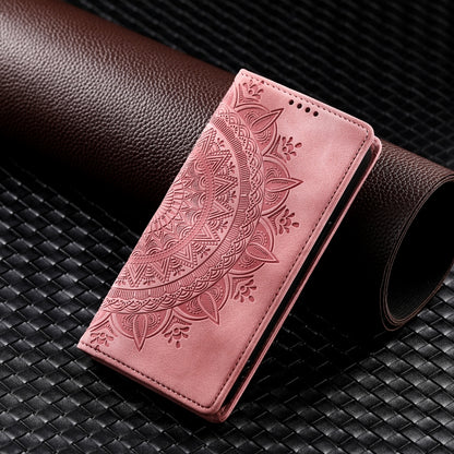 For iPhone 16 Totem Embossed Magnetic Leather Phone Case(Rose Gold) - iPhone 16 Cases by PMC Jewellery | Online Shopping South Africa | PMC Jewellery | Buy Now Pay Later Mobicred