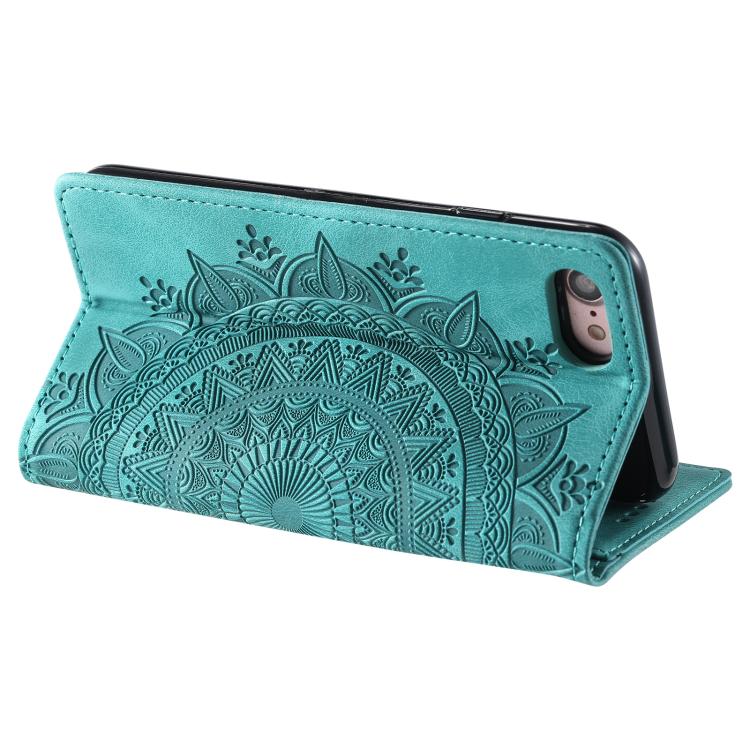 For iPhone 16e Totem Embossed Magnetic Leather Phone Case(Green) - iPhone 16e Cases by PMC TechLife | Online Shopping South Africa | PMC TechLife | Buy Now Pay Later Mobicred