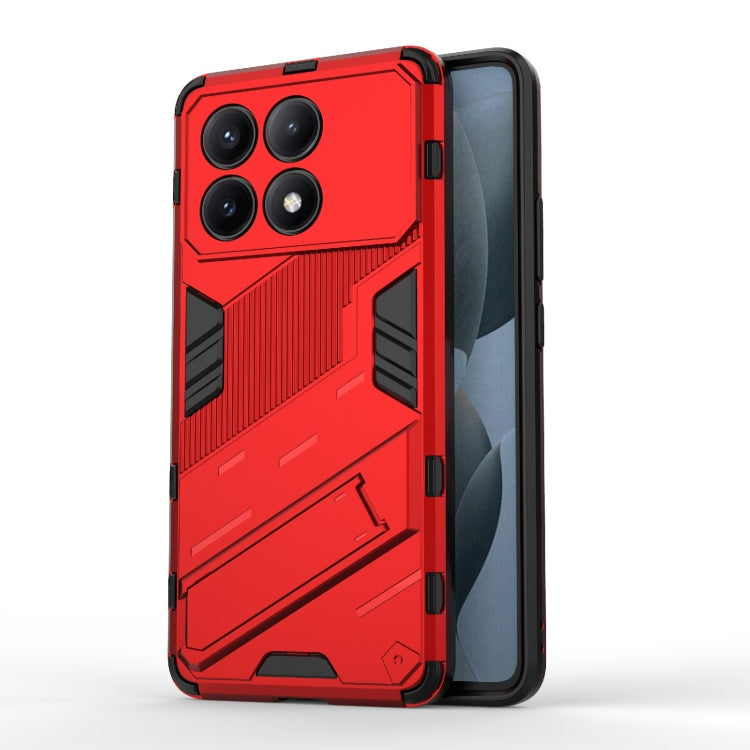 For Xiaomi Redmi K70E 5G Punk Armor 2 in 1 PC + TPU Phone Case with Holder(Red) - K70E Cases by PMC Jewellery | Online Shopping South Africa | PMC Jewellery