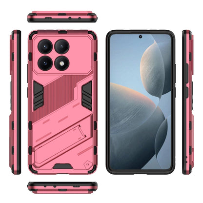 For Xiaomi Redmi K70E 5G Punk Armor 2 in 1 PC + TPU Phone Case with Holder(Light Red) - K70E Cases by PMC Jewellery | Online Shopping South Africa | PMC Jewellery | Buy Now Pay Later Mobicred