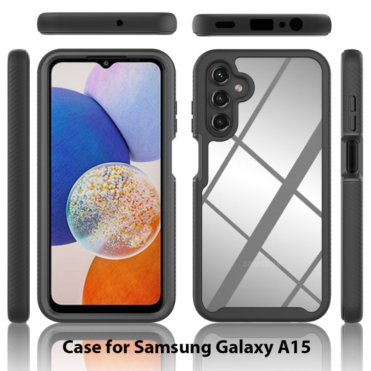 For Samsung Galaxy A15 5G Starry Sky Solid Color Shockproof TPU Clear PC Phone Case(Black) - Galaxy Phone Cases by PMC Jewellery | Online Shopping South Africa | PMC Jewellery