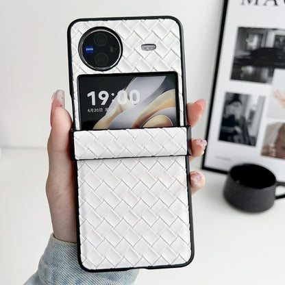 For vivo X Flip Three-piece Set Woven Texture Folding PU Phone Case(White) - vivo Cases by PMC Jewellery | Online Shopping South Africa | PMC Jewellery