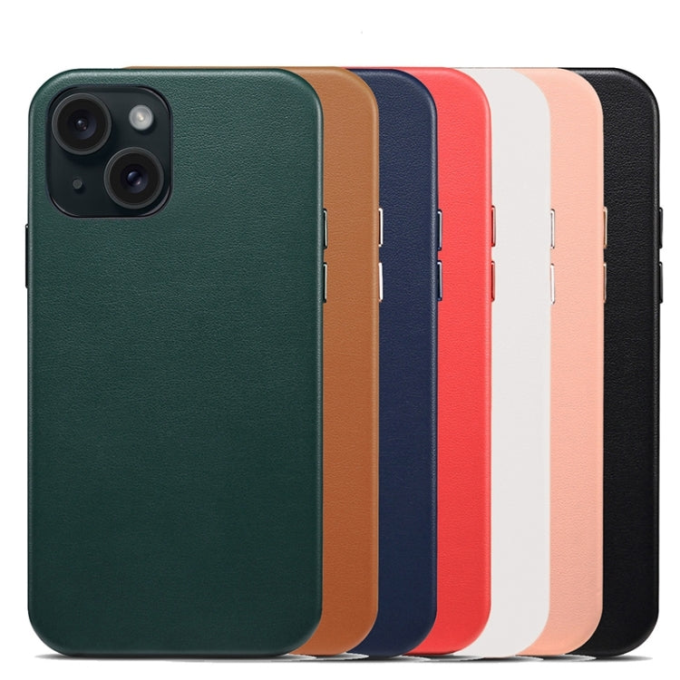 For iPhone 15 Pro Lamb Grain PU Back Cover Phone Case(Brown) - iPhone 15 Pro Cases by PMC TechLife | Online Shopping South Africa | PMC TechLife