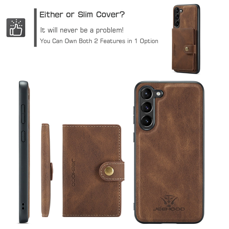 For Samsung Galaxy S24 5G JEEHOOD J01 Retro Magnetic Detachable Wallet Phone Case(Brown) - Galaxy S24 5G Cases by JEEHOOD | Online Shopping South Africa | PMC Jewellery | Buy Now Pay Later Mobicred