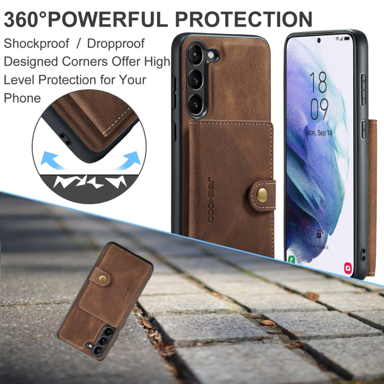 For Samsung Galaxy S24+ 5G JEEHOOD J01 Retro Magnetic Detachable Wallet Phone Case(Brown) - Galaxy S24+ 5G Cases by JEEHOOD | Online Shopping South Africa | PMC Jewellery | Buy Now Pay Later Mobicred