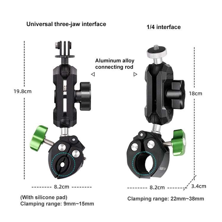 RUIGPRO Crab Clamp Action Camera Bracket 3-claw Ball Head Mount - Holder by RUIGPRO | Online Shopping South Africa | PMC Jewellery | Buy Now Pay Later Mobicred