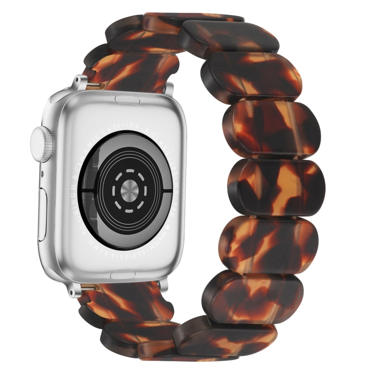 For Apple Watch Series 9 41mm Stretch Rope Resin Watch Band(Tortoiseshell) - Watch Bands by PMC Jewellery | Online Shopping South Africa | PMC Jewellery