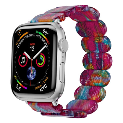 For Apple Watch Series 3 42mm Stretch Rope Resin Watch Band(Pearlescent Rainbow) - Watch Bands by PMC Jewellery | Online Shopping South Africa | PMC Jewellery