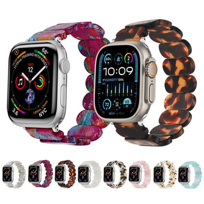 For Apple Watch Series 4 40mm Stretch Rope Resin Watch Band(Tortoiseshell) - Watch Bands by PMC Jewellery | Online Shopping South Africa | PMC Jewellery