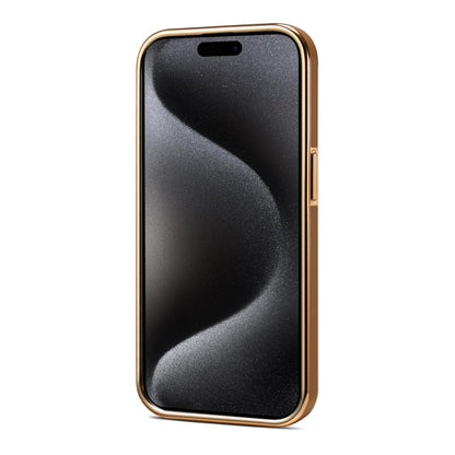 For iPhone 15 Pro Max Denior Fragrant Calf Texture Electroplating Phone Case(Khaki) - iPhone 15 Pro Max Cases by Denior | Online Shopping South Africa | PMC Jewellery | Buy Now Pay Later Mobicred