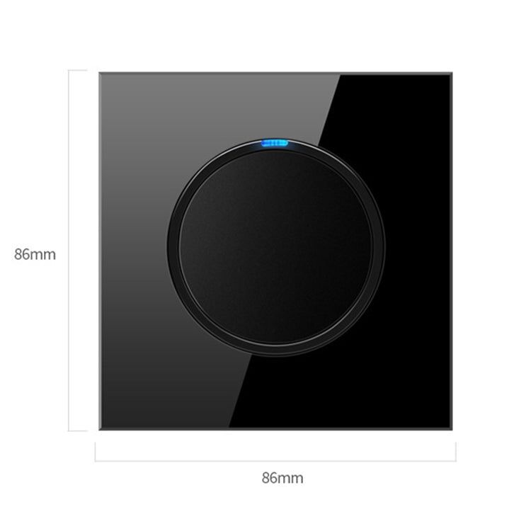 86mm Round LED Tempered Glass Switch Panel, Black Round Glass, Style:Telephone-Computer Socket - Switch by PMC Jewellery | Online Shopping South Africa | PMC Jewellery | Buy Now Pay Later Mobicred