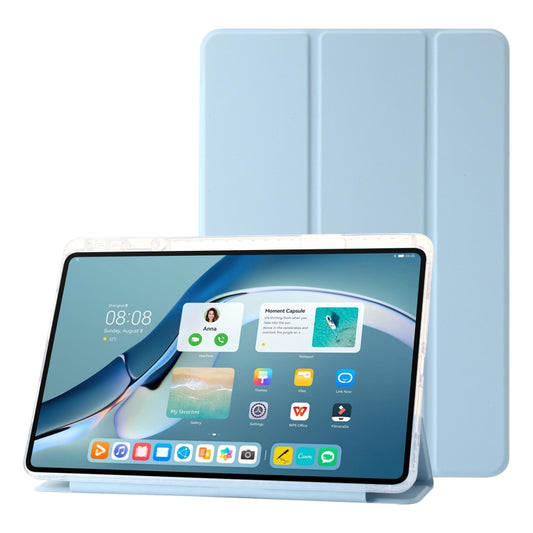 For Huawei MatePad Pro 13.2 2023 Clear Acrylic 3-Fold Leather Tablet Case(Ice Blue) - Huawei by PMC Jewellery | Online Shopping South Africa | PMC Jewellery | Buy Now Pay Later Mobicred