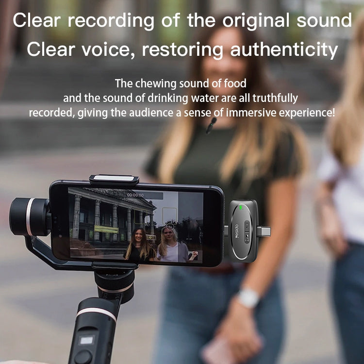 YESIDO KR11 Low-latency Wireless Lavalier Microphone with Type-C Receiver(Black) - Microphone by Yesido | Online Shopping South Africa | PMC TechLife | Buy Now Pay Later Mobicred