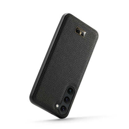 For Samsung Galaxy S24 5G Fierre Shann Leather Texture Phone Back Cover Case(Lychee Black) - Galaxy S24 5G Cases by FIERRE SHANN | Online Shopping South Africa | PMC Jewellery | Buy Now Pay Later Mobicred