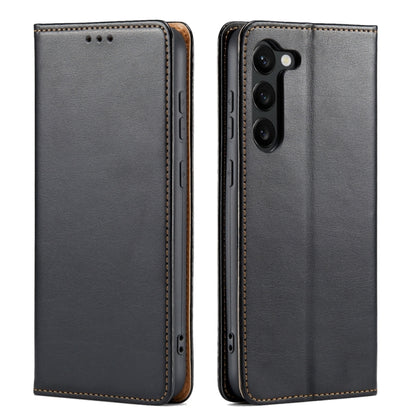 For Samsung Galaxy S24 5G Fierre Shann PU Genuine Leather Texture Phone Case(Black) - Galaxy S24 5G Cases by FIERRE SHANN | Online Shopping South Africa | PMC Jewellery | Buy Now Pay Later Mobicred