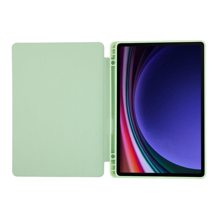 For Samsung Galaxy Tab S9 FE 3-Fold Pure Color TPU Leather Tablet Case with Pen Slot(Green) - Galaxy Tab S9 FE by PMC Jewellery | Online Shopping South Africa | PMC Jewellery | Buy Now Pay Later Mobicred