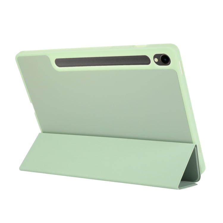 For Samsung Galaxy Tab S9 FE 3-Fold Pure Color TPU Leather Tablet Case with Pen Slot(Green) - Galaxy Tab S9 FE by PMC Jewellery | Online Shopping South Africa | PMC Jewellery | Buy Now Pay Later Mobicred