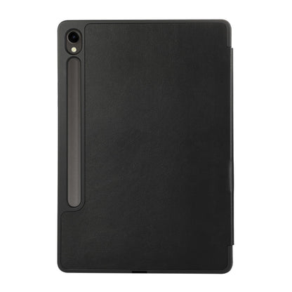 For Samsung Galaxy Tab S9 3-Fold Pure Color TPU Leather Tablet Case with Pen Slot(Black) - Galaxy Tab S9 Cases by PMC Jewellery | Online Shopping South Africa | PMC Jewellery