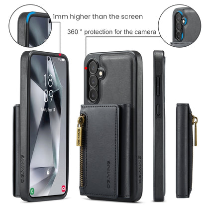 For Samsung Galaxy S24 FE 5G DG.MING M5 Series Zip RFID Multi Card Detachable Leather Phone Case(Black) - Galaxy S24 FE 5G Cases by DG.MING | Online Shopping South Africa | PMC Jewellery | Buy Now Pay Later Mobicred