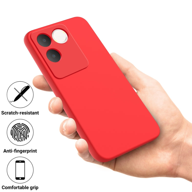 For vivo T2 Pro/S17e/iQOO Z7 Pro Solid Color Liquid Silicone Dropproof Full Coverage Protective Case(Red) - vivo Cases by PMC Jewellery | Online Shopping South Africa | PMC Jewellery