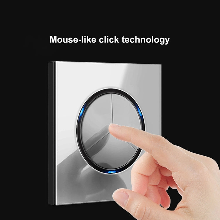 86mm Round LED Tempered Glass Switch Panel, Gray Round Glass, Style:Three Billing Control -  by PMC Jewellery | Online Shopping South Africa | PMC Jewellery | Buy Now Pay Later Mobicred