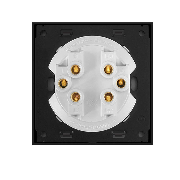 86mm Round LED Tempered Glass Switch Panel, Gray Round Glass, Style:Three Billing Control -  by PMC Jewellery | Online Shopping South Africa | PMC Jewellery | Buy Now Pay Later Mobicred