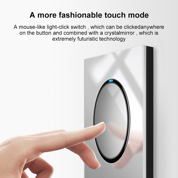 86mm Round LED Tempered Glass Switch Panel, Gray Round Glass, Style:Three Billing Control -  by PMC Jewellery | Online Shopping South Africa | PMC Jewellery | Buy Now Pay Later Mobicred