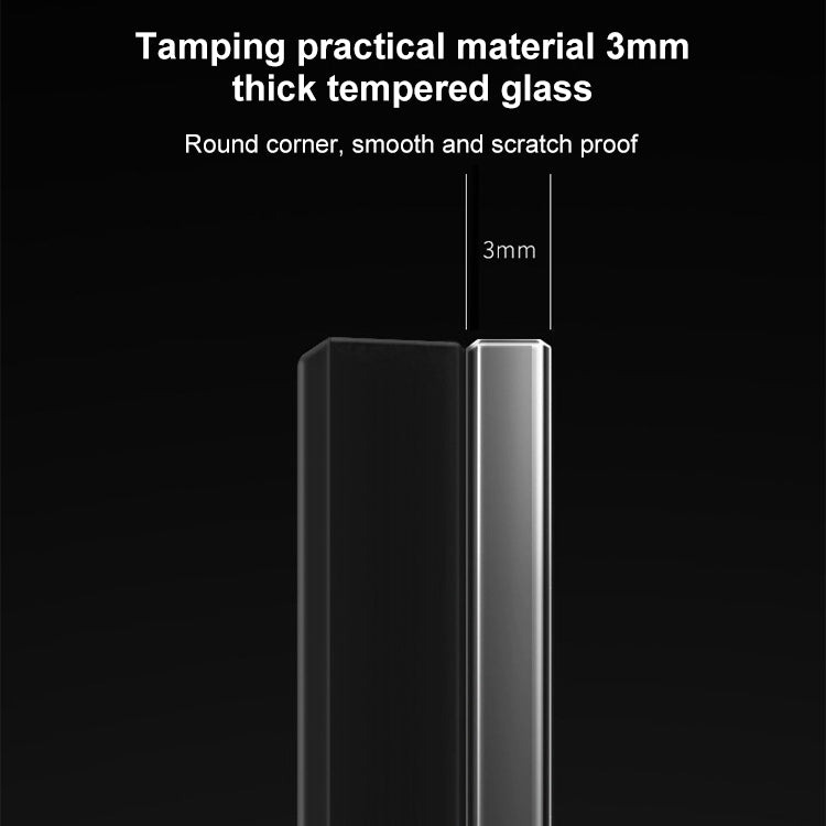 86mm Round LED Tempered Glass Switch Panel, Gray Round Glass, Style:Three Billing Control -  by PMC Jewellery | Online Shopping South Africa | PMC Jewellery | Buy Now Pay Later Mobicred
