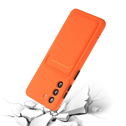 For Samsung Galaxy S24 5G / S25 5G Card Slot Design Shockproof TPU Phone Case(Orange) - Galaxy S24 5G Cases by PMC Jewellery | Online Shopping South Africa | PMC Jewellery | Buy Now Pay Later Mobicred