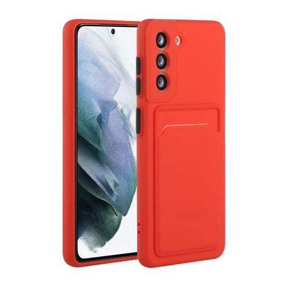 For Samsung Galaxy S24 5G / S25 5G Card Slot Design Shockproof TPU Phone Case(Red) - Galaxy S24 5G Cases by PMC Jewellery | Online Shopping South Africa | PMC Jewellery | Buy Now Pay Later Mobicred