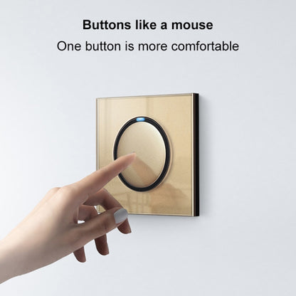 86mm Round LED Tempered Glass Switch Panel, Gold Round Glass, Style:Two Open Dual Control - Switch by PMC Jewellery | Online Shopping South Africa | PMC Jewellery | Buy Now Pay Later Mobicred