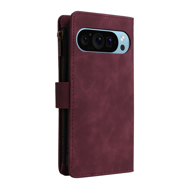 For Google Pixel 9 Multifunctional Multi-Card Wallet Phone Leather Case(Wine Red) - Google Cases by PMC Jewellery | Online Shopping South Africa | PMC Jewellery | Buy Now Pay Later Mobicred