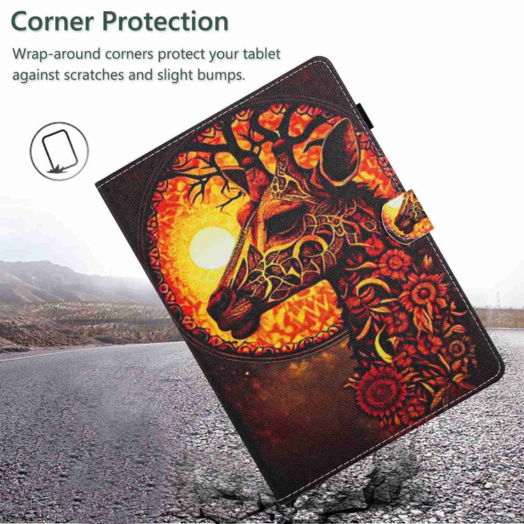 For iPad 11 Pro 2024 / 2020 / Air 4 10.9 Painted Pattern Stitching Smart Leather Tablet Case(Flower Deer) - iPad Air (2022) / (2020) 10.9 Cases by PMC Jewellery | Online Shopping South Africa | PMC Jewellery | Buy Now Pay Later Mobicred
