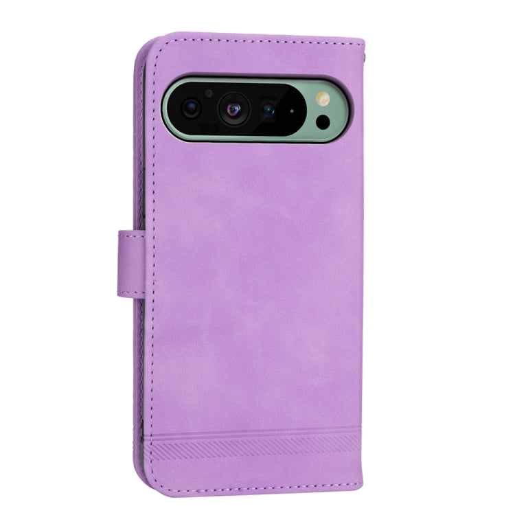 For Google Pixel 9 Dierfeng Dream Line TPU Hybrid PU Leather Phone Case(Purple) - free shipping - PMC TechLife - Order now!
