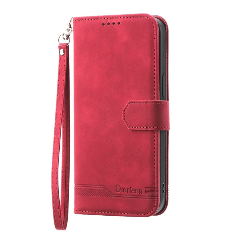 For Google Pixel 9 Dierfeng Dream Line TPU + PU Leather Phone Case(Red) - Google Cases by PMC TechLife | Online Shopping South Africa | PMC TechLife | Buy Now Pay Later Mobicred