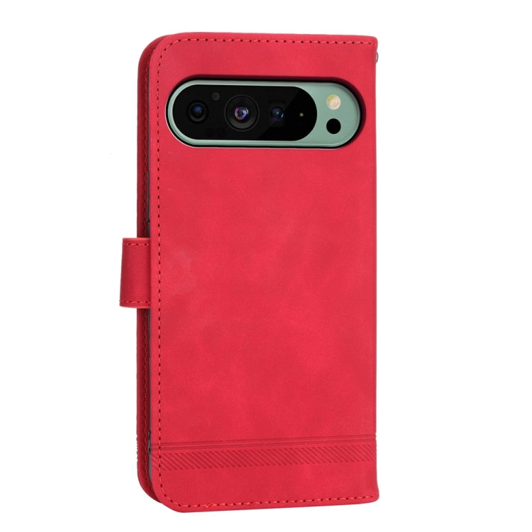 For Google Pixel 9 Dierfeng Dream Line TPU + PU Leather Phone Case(Red) - Google Cases by PMC TechLife | Online Shopping South Africa | PMC TechLife | Buy Now Pay Later Mobicred
