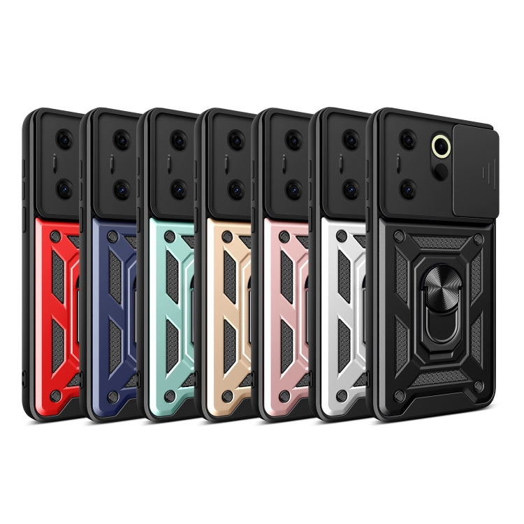 For Tecno Camon 20 Premier Sliding Camera Cover Design TPU+PC Phone Case(Blue) - Tecno Cases by PMC TechLife | Online Shopping South Africa | PMC TechLife