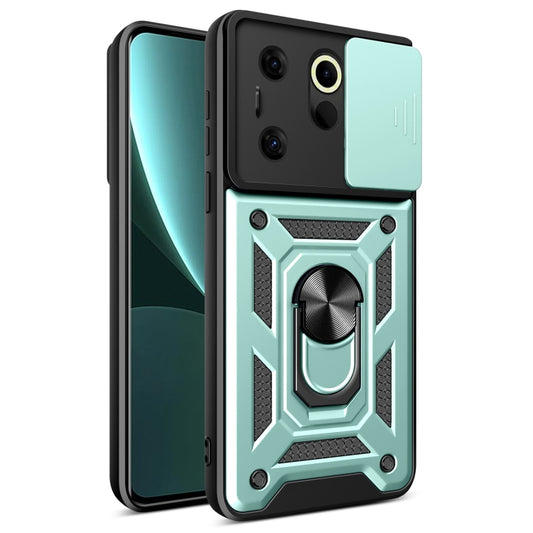 For Tecno Camon 20 Premier Sliding Camera Cover Design TPU+PC Phone Case(Green) - Tecno Cases by PMC Jewellery | Online Shopping South Africa | PMC Jewellery