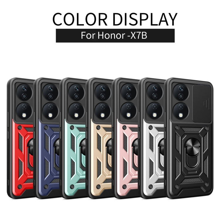 For Honor X7b Sliding Camera Cover Design TPU+PC Phone Case(Green) - Honor Cases by PMC TechLife | Online Shopping South Africa | PMC TechLife | Buy Now Pay Later Mobicred
