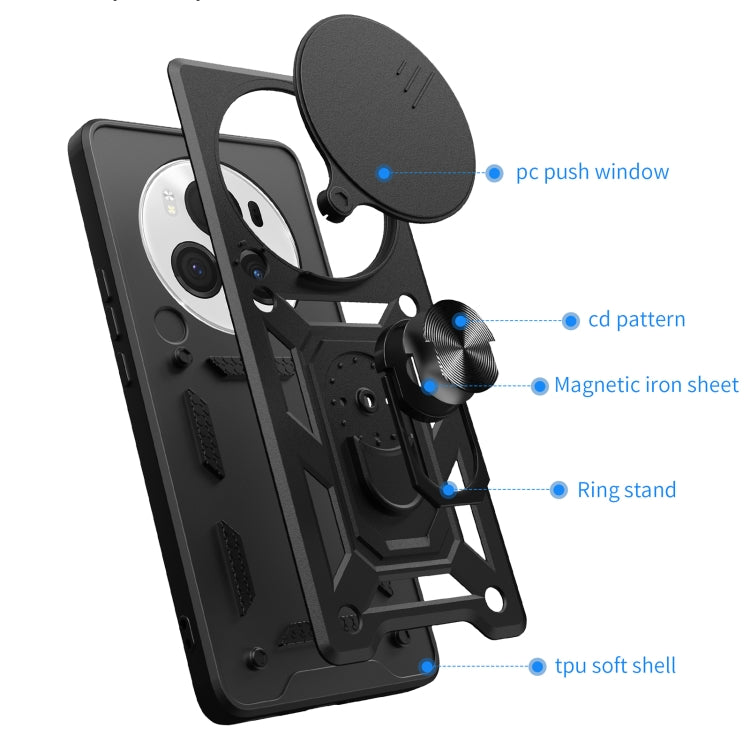 For Honor Magic6 Pro Sliding Camera Cover Design TPU+PC Phone Case(Blue) - Honor Cases by PMC TechLife | Online Shopping South Africa | PMC TechLife | Buy Now Pay Later Mobicred