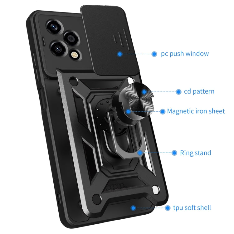 For Honor 200 Lite Global Sliding Camera Cover Design TPU+PC Phone Case(Black) - free shipping - PMC TechLife - Order now!