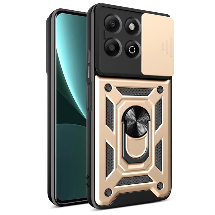 For Honor X6b 4G Sliding Camera Cover Design TPU+PC Phone Case(Gold) - free shipping - PMC TechLife - Order now!