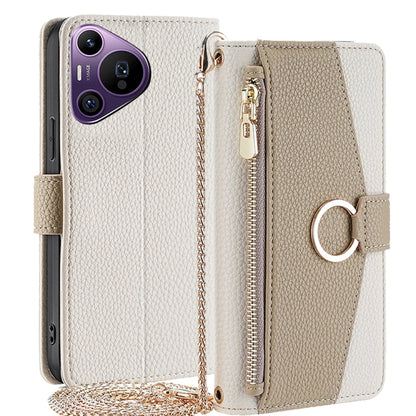 For Huawei Pura 70 Pro / 70 Pro+ 5G Crossbody Litchi Texture Leather Phone Case(White) - Huawei Cases by PMC Jewellery | Online Shopping South Africa | PMC Jewellery | Buy Now Pay Later Mobicred