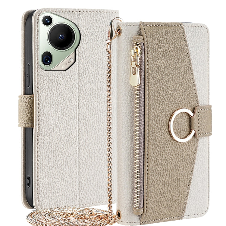 For Huawei Pura 70 Ultra 5G Crossbody Litchi Texture Leather Phone Case(White) - Huawei Cases by PMC Jewellery | Online Shopping South Africa | PMC Jewellery | Buy Now Pay Later Mobicred